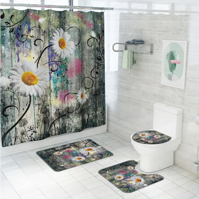 VARIANTE Set Pentru Baie: Perdea, Covorașe și Husă de Toaletă - Alege Modelul De Mai Jos