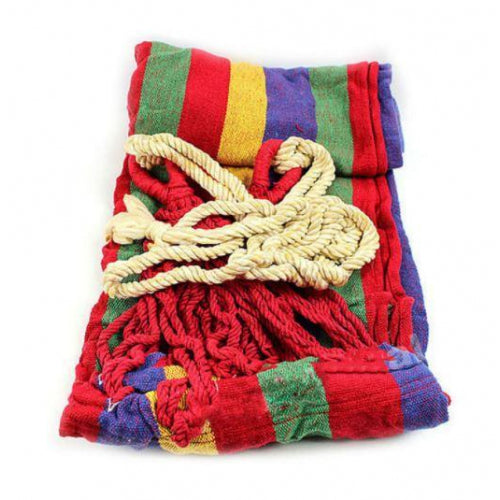 Set 2 x Hamac Textil Multicolor 180x80 cm, Rezistent si Confortabil, Ideal pentru Gradina, Camping si Relaxare in Aer Liber