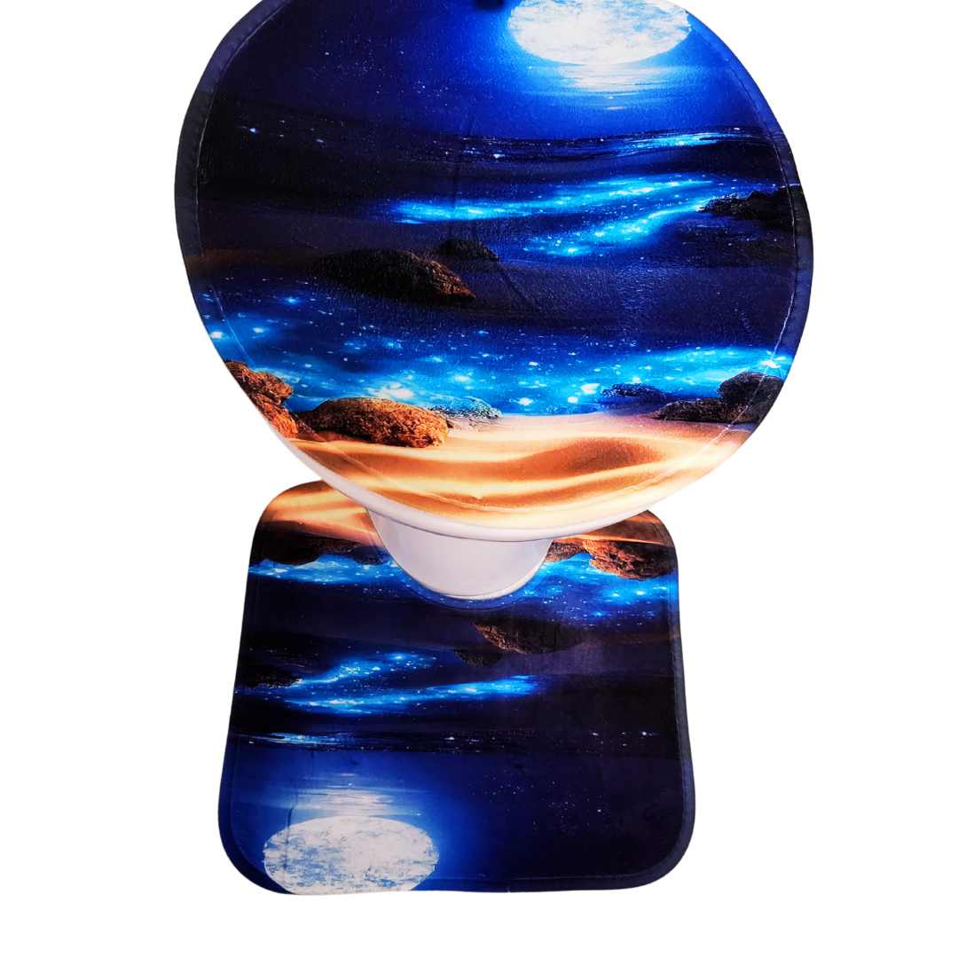 Set Pentru Baie: Perdea, Covorase Si Husa De Toaleta -  Blue Moon