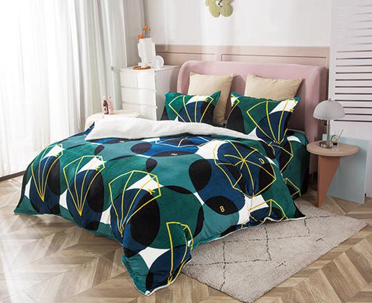 Lenjerie pat cocolino 2 persoane, 4 piese â€“ nuante de verde