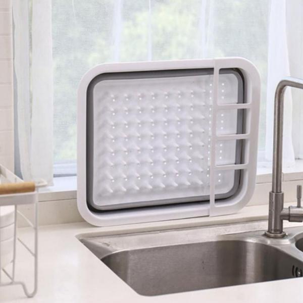 Scurgator Vase Pliabil cu Tavita de Scurgere, Organizator Bucatarie Compact, Suport Tacamuri si Farfurii, Design Economisire Spatiu