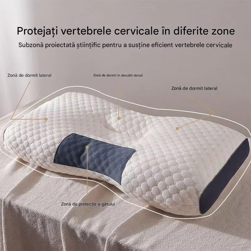 Set 2 x Perna Ergonomica Antialergica, Antibacteriana si Antiacarieni, Suport pentru Gat si Coloana, Confort Maxim pentru Somn Odihnitor