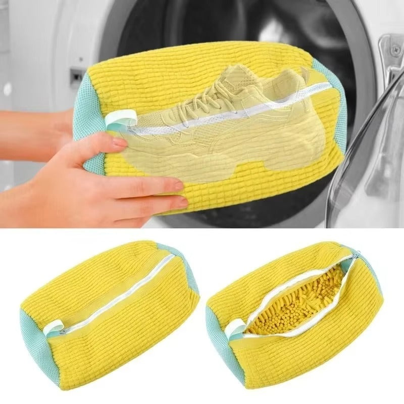 Set 2 x Saci pentru Spalat Adidasi, Protectie Incaltaminte, Microfibra Premium, Antizgarieturi, Ideal pentru Masina de Spalat