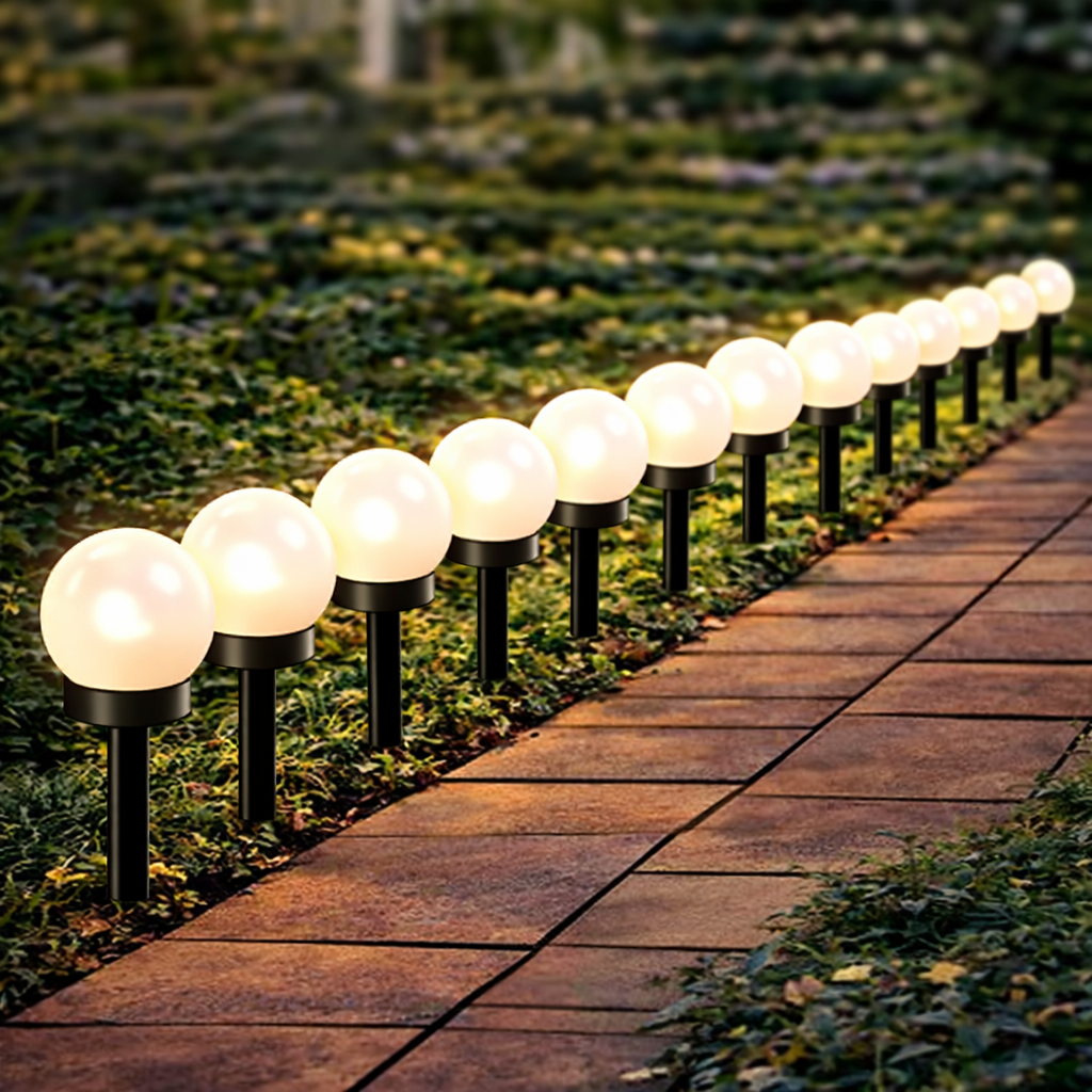 Set 10 x Lampa Solara LED Gradina tip Glob – Iluminat Exterior Premium fara Cabluri, Rezistenta la Apa, Lumina Ambientala Automata