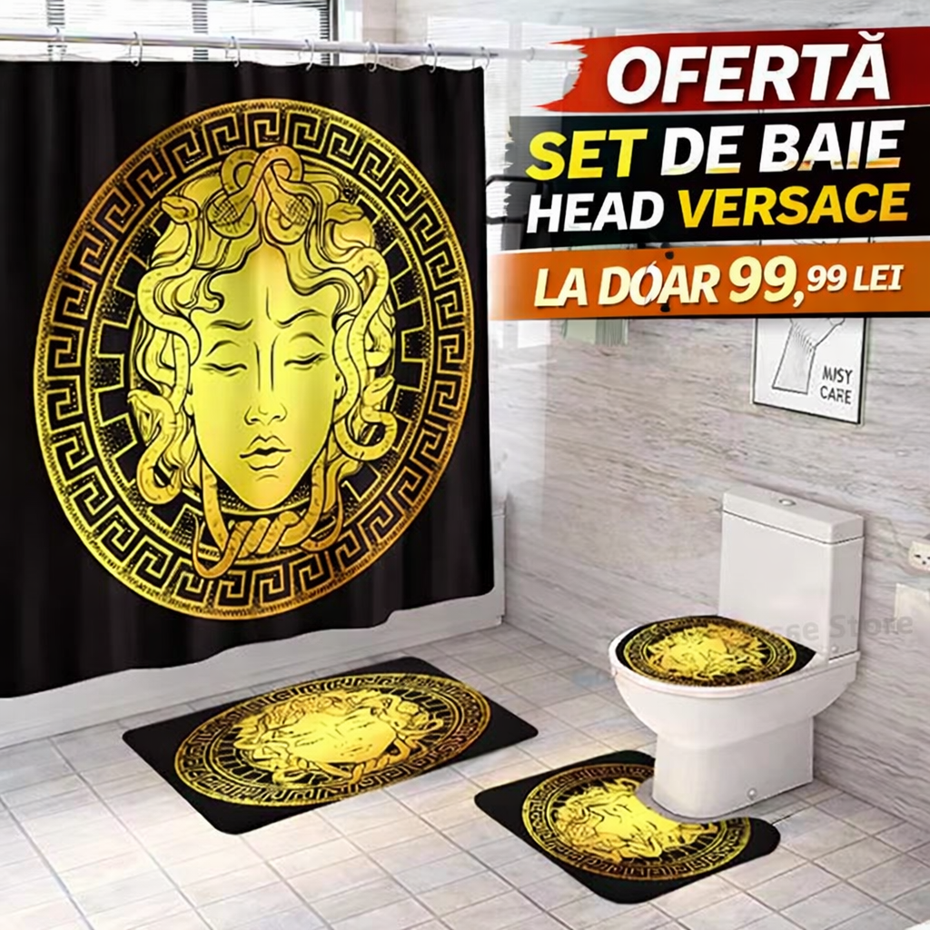 Set Pentru Baie: Perdea, Covorase Si Husa De Toaleta -  Head Versace