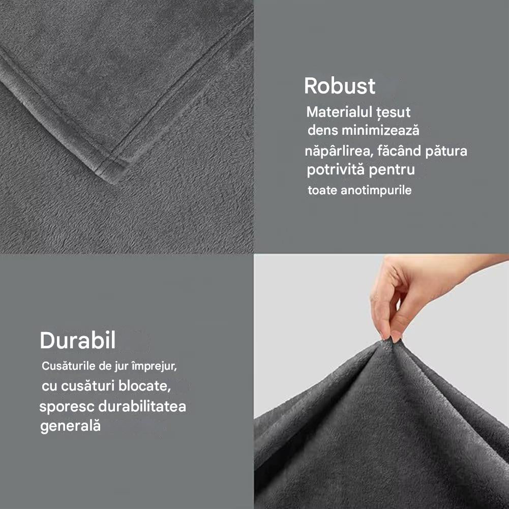 Set 2 x Patura Pufoasa Premium, Ultra Soft, Material Catifelat, Caldura si Confort Maxim, Dimensiuni 200x230 cm